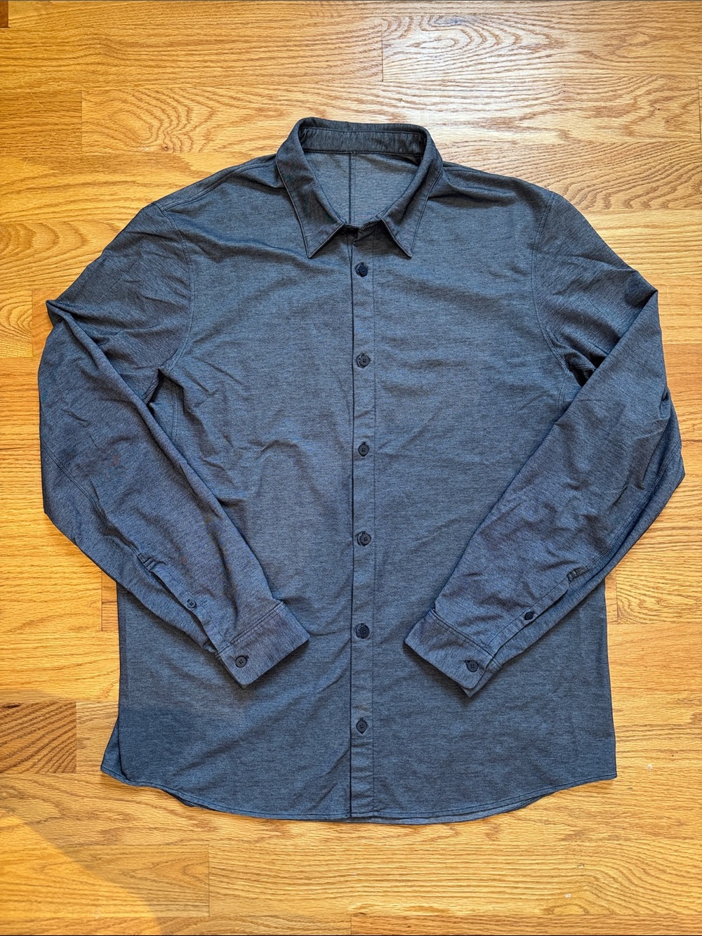Men's Lululemon Long-Sleeve Button-Up Shirt - Blue/Gray